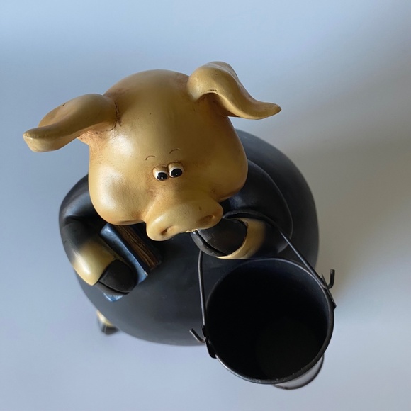 Anthropomorphic Pig Holding Book and Bucket Large (11") Vintage Scarce - Picture 4 of 8